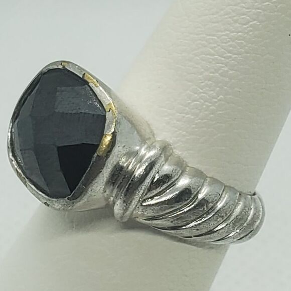 Premier Designs Silver Tone & Black Ring (6) - Picture 3 of 7